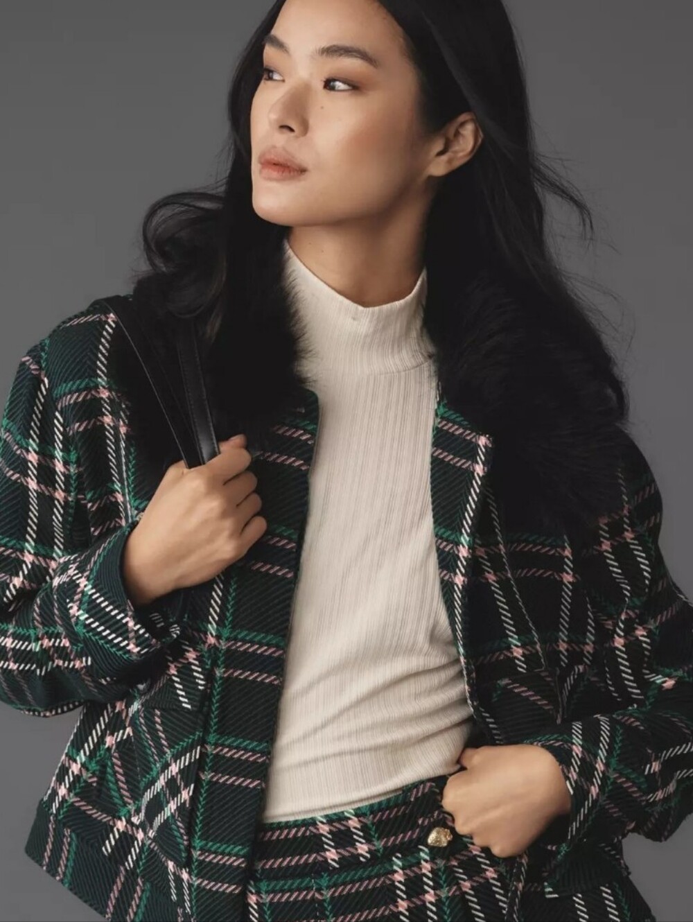 Anthro Fur Collar Jacket